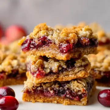 Easy Cranberry Oat Crumble Bars