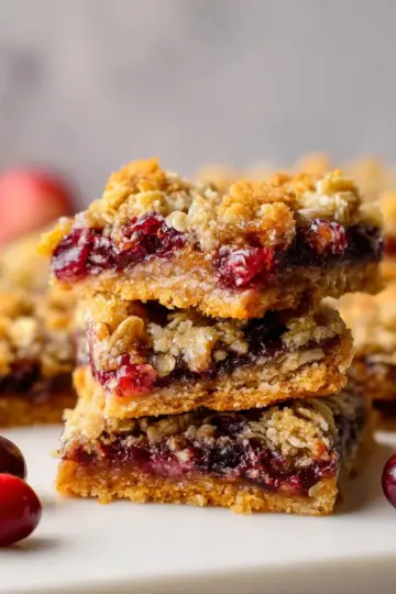 Easy Cranberry Oat Crumble Bars