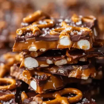 The Best Salted Caramel Pretzel Bark