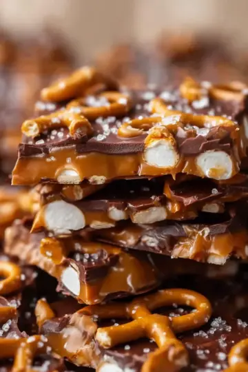 The Best Salted Caramel Pretzel Bark