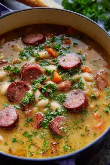 Creamy Bean Soup With Kielbasa