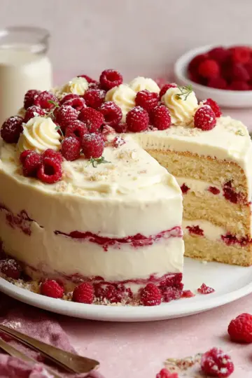 White Chocolate Raspberry Cake