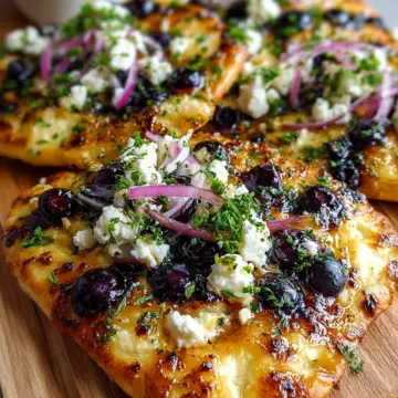 Hot Honey Blueberry Feta Flatbread Recipe