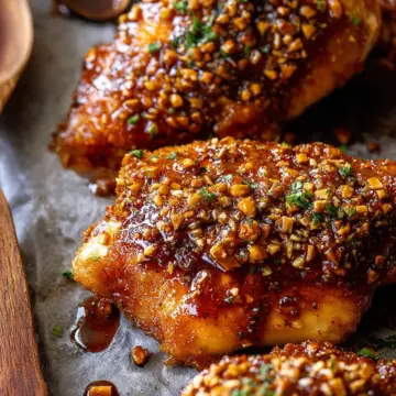 Baked Crunchy Pretzel Honey Balsamic Chicken