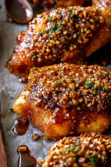 Baked Crunchy Pretzel Honey Balsamic Chicken