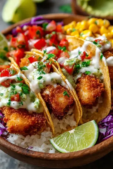 Delicious Crispy Fish Taco Bowls