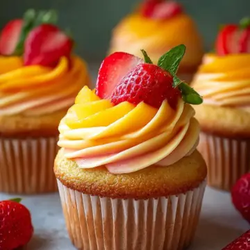 Mango Strawberry Sunset Cupcakes Recipe