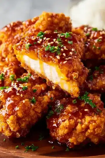 Double Crunch Honey Garlic Chicken Recipe