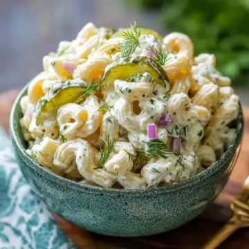 Zesty Creamy Dill Pickle Macaroni Salad for Summer Fun