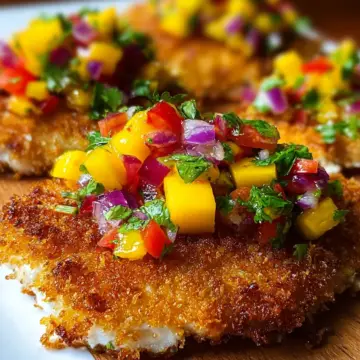 Tropical Coconut Crusted Fish with Mango Salsa