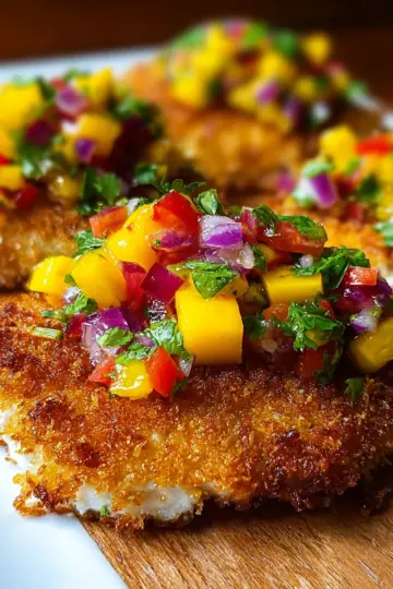 Tropical Coconut Crusted Fish with Mango Salsa