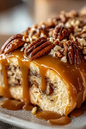 Decadent Caramel Candy Pecan Roll