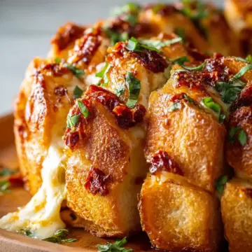 Sun-Dried Tomato Mozzarella Pull-Apart Bread Recipe