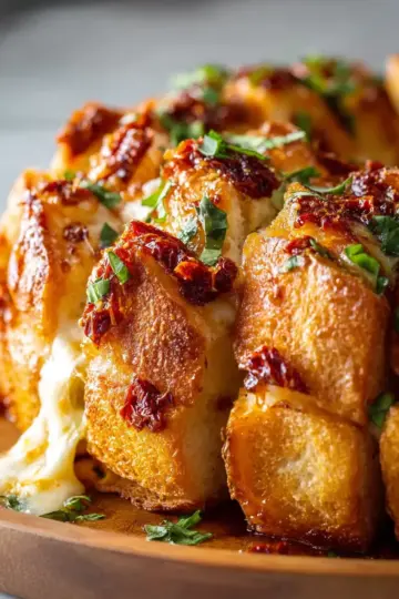 Sun-Dried Tomato Mozzarella Pull-Apart Bread Recipe