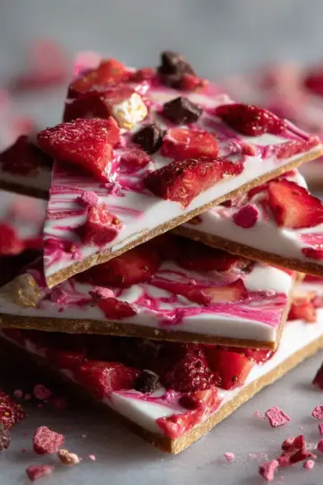 Strawberry Balsamic Frozen Yogurt Bark Recipe