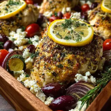Lemon Feta Chicken Sheet Pan Dinner Recipe