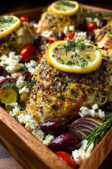 Lemon Feta Chicken Sheet Pan Dinner Recipe