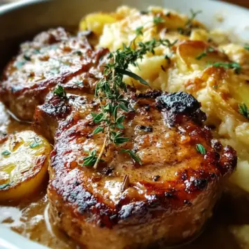 Irresistibly Savory Smothered Pork Chop and Scalloped Potato Bliss