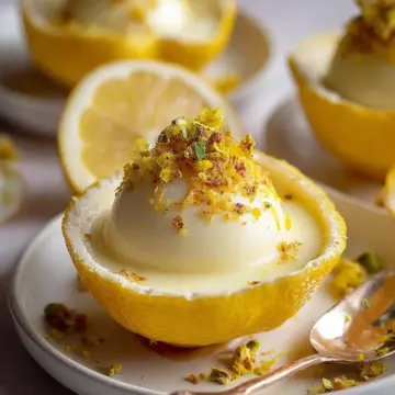 Hidden Pearl Lemon Posset in Lemon Shells Recipe