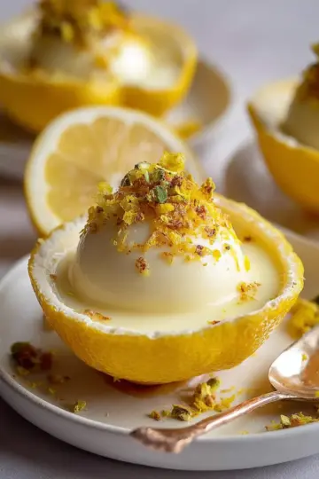 Hidden Pearl Lemon Posset in Lemon Shells Recipe