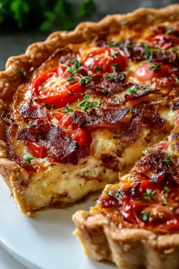 Bacon Onion Tomato Pie