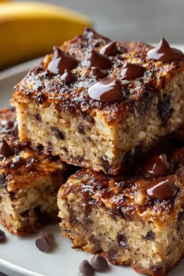 High-Protein Banana Chocolate Chip Breakfast Squares Recipe