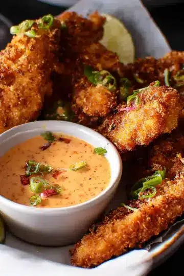 Coconut Chicken Fingers with Bang Bang Sauce