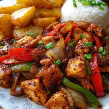 Ultimate Chicken Stir-Fry Plate with Crispy Potatoes
