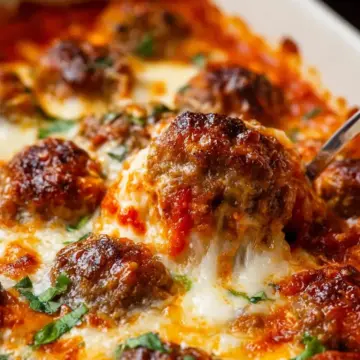 An Amazing, Simple Cheesy Keto Meatball Casserole