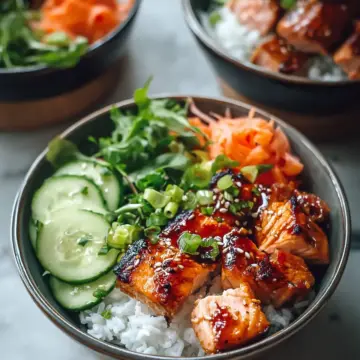 Savory Spicy Salmon Bowls with Coconut Rice
