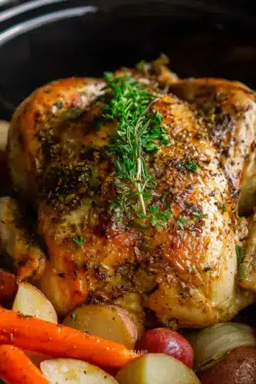 Slow Cooker Whole Chicken with Vegetables