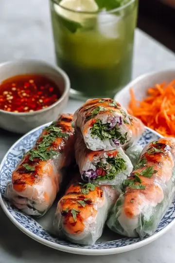 Vietnamese Baked Salmon Spring Rolls Recipe