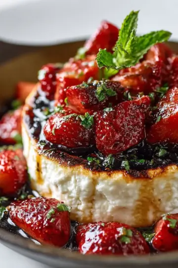Skillet Goat Cheese with Balsamic Strawberries Recipe